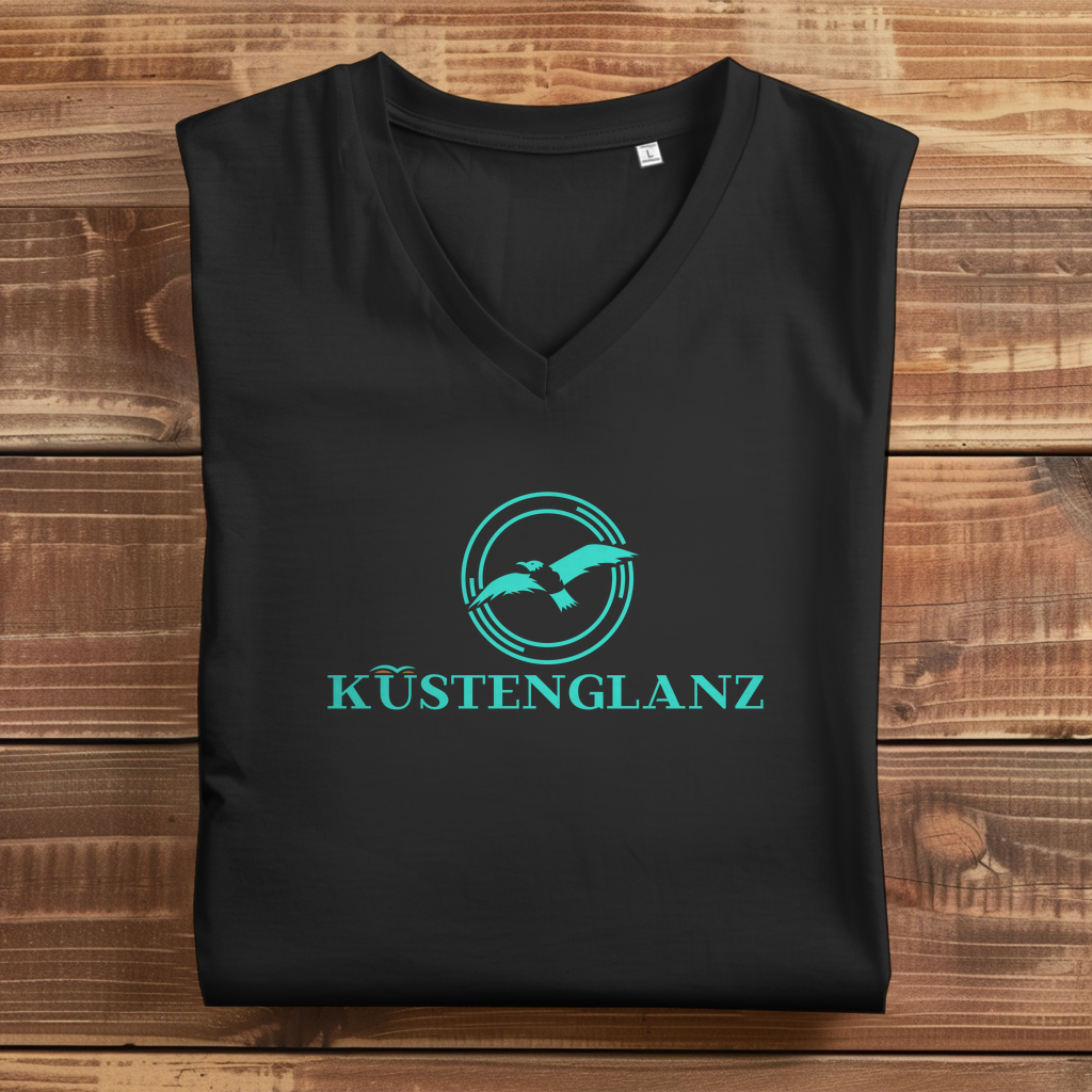 Damen Premium Bio V-Neck T-Shirt Küstenglanz