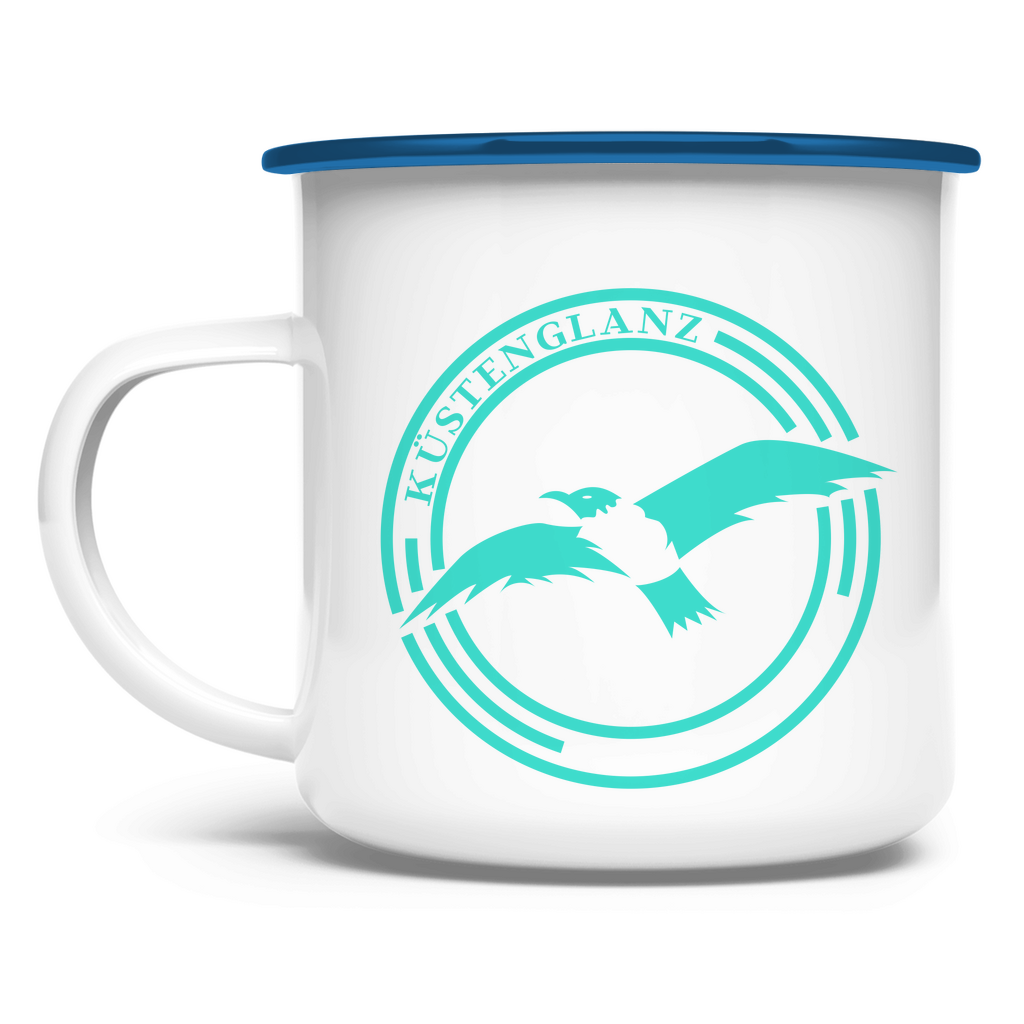 Emaille Tasse Küstenglanz Logo