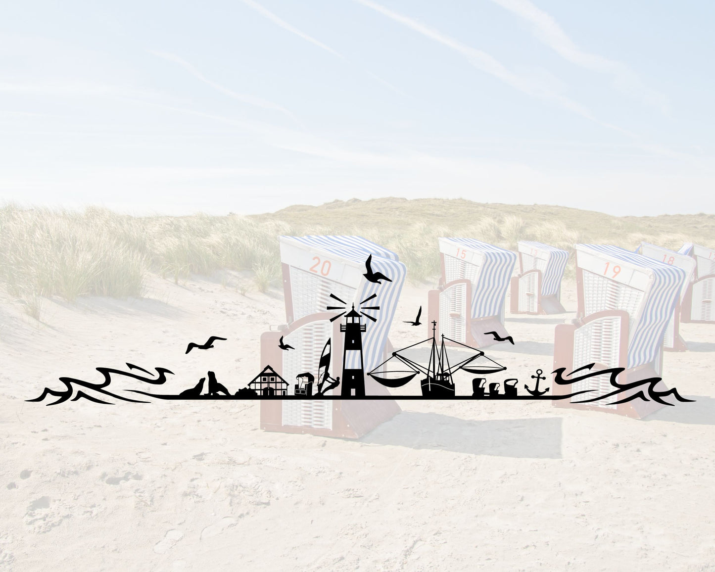 Nordsee Silhouette Vinyl Aufkleber