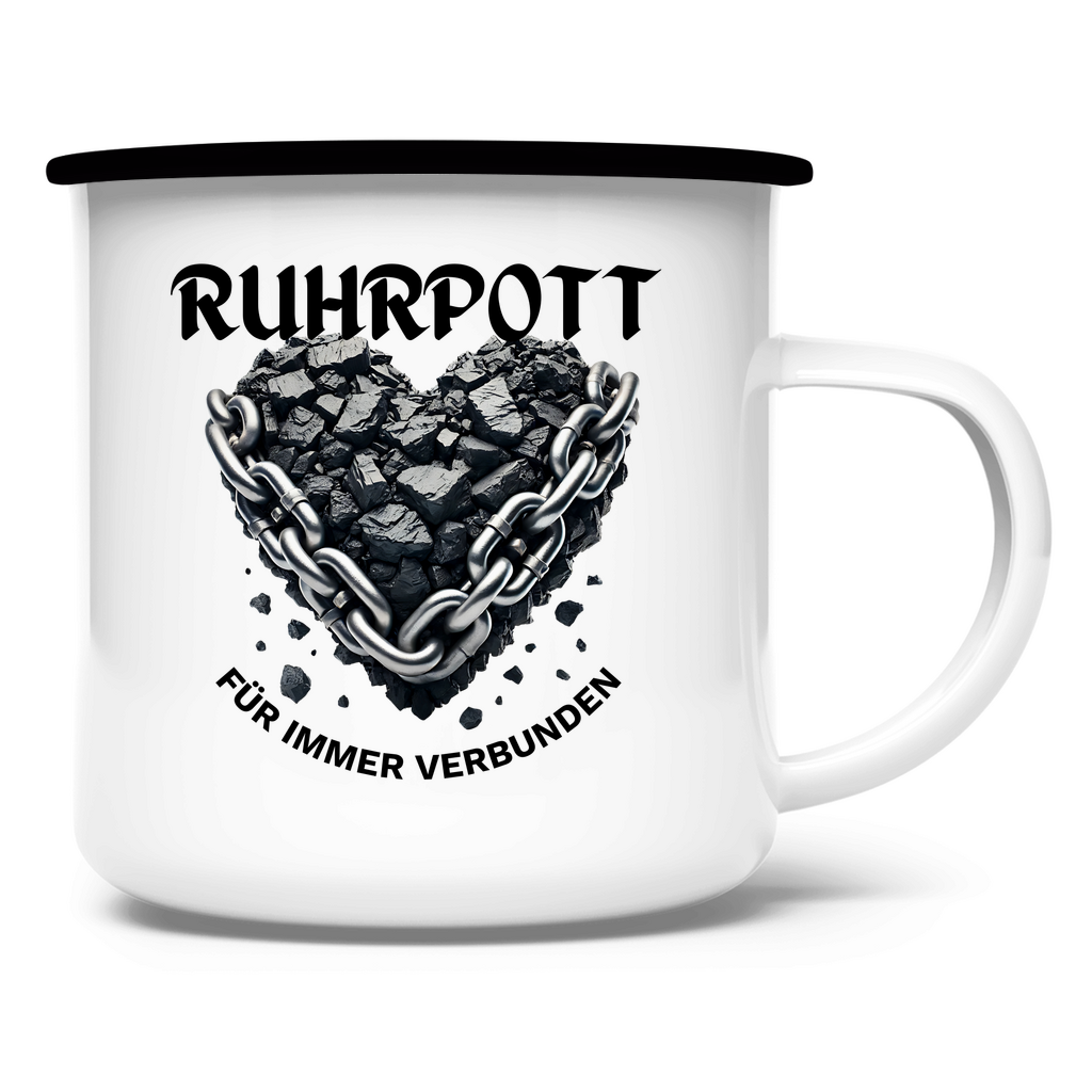 Emaille Tasse Kohlen Herz