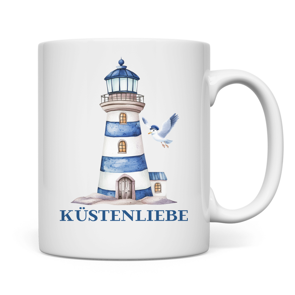 Tasse Küstenliebe mit Leuchtturm