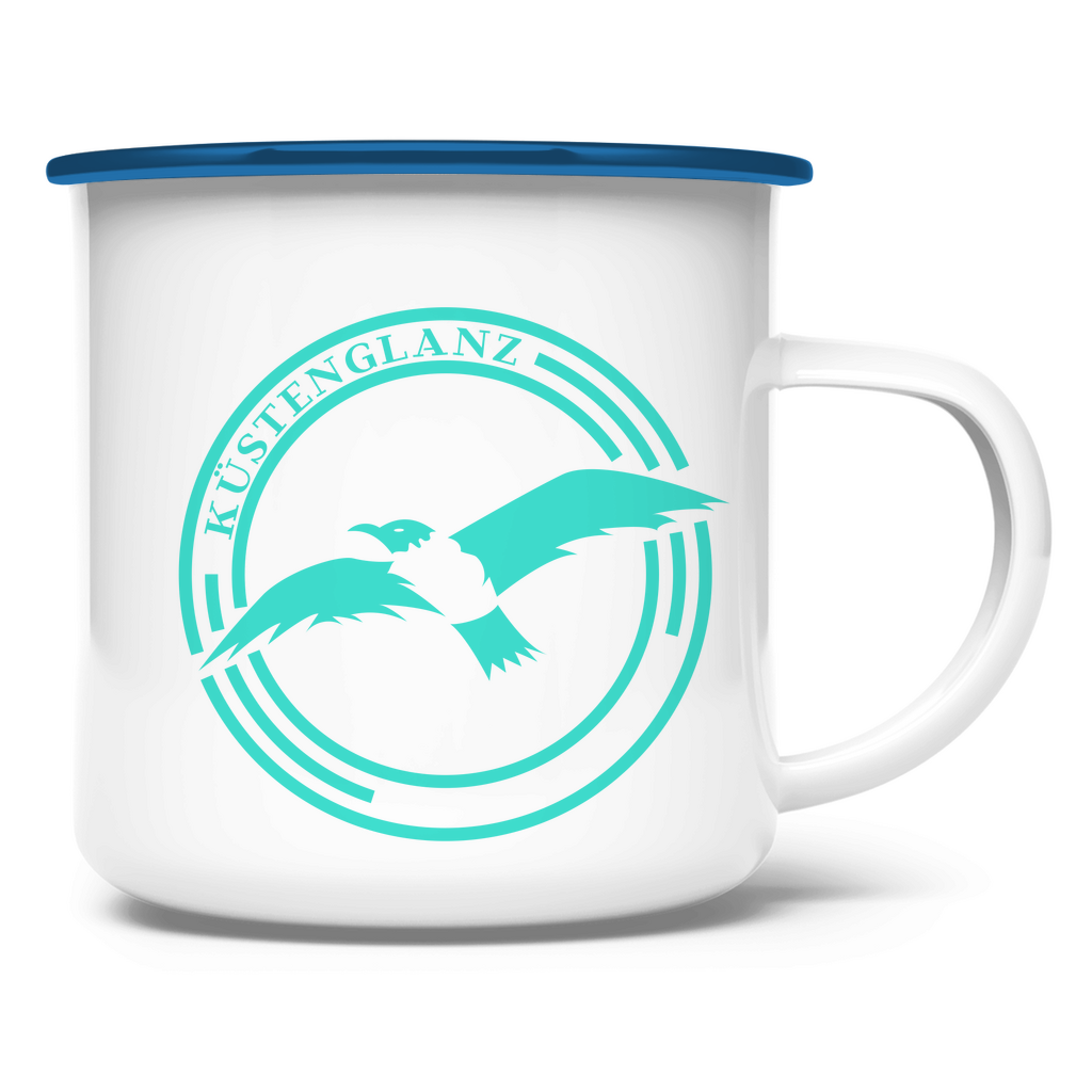 Emaille Tasse Küstenglanz Logo