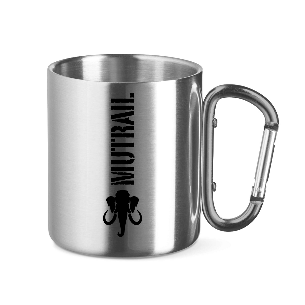 Edelstahltasse mit Karabinergriff Mutrail schwarz lang