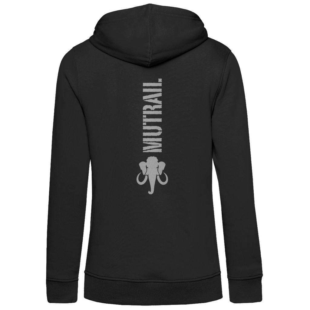 MUTRAIL™ Core Line Damen Premium Bio Hoodie – Rückseite mit Mammut Logo