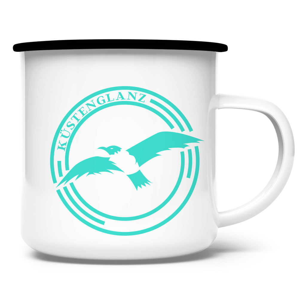 Emaille Tasse Küstenglanz Logo