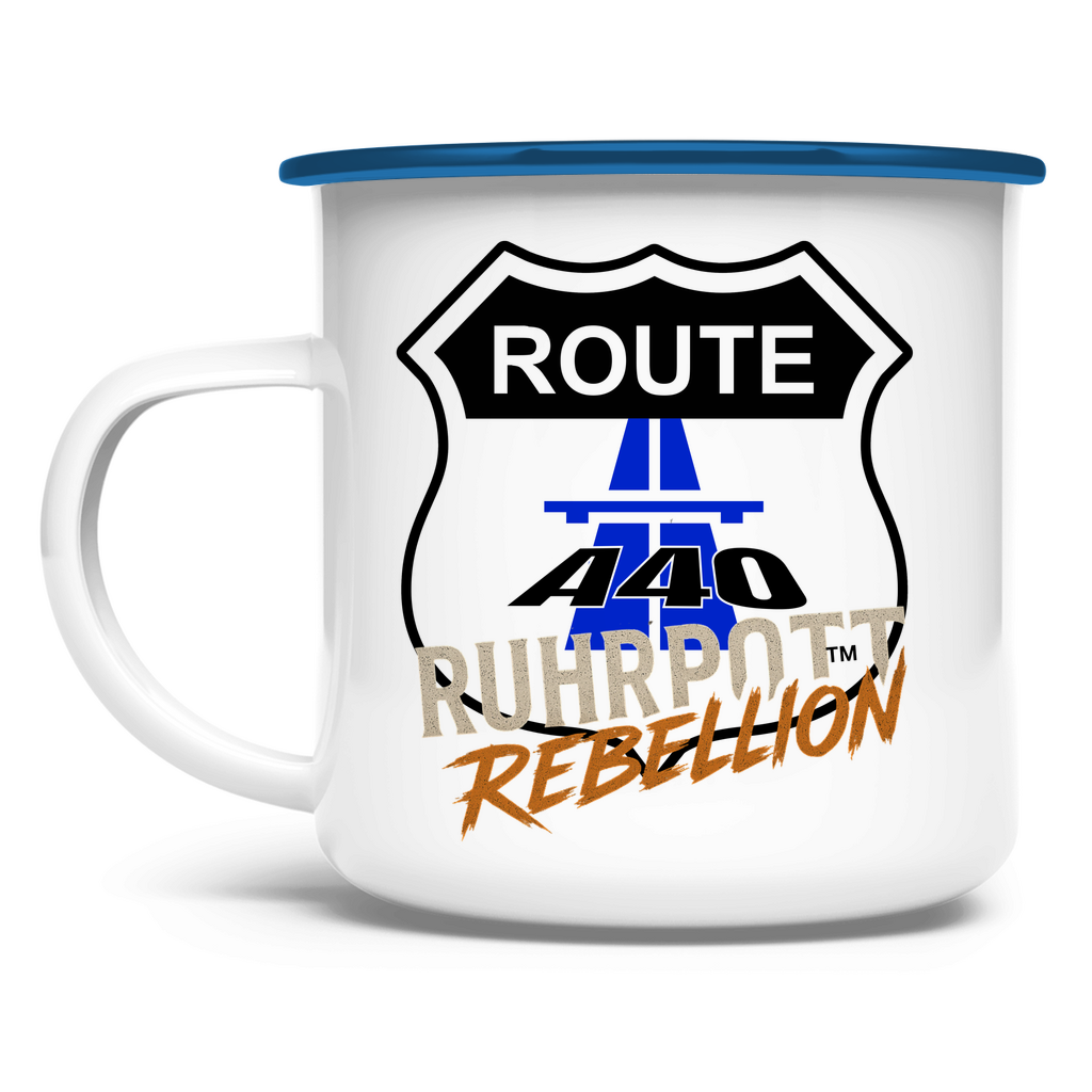 Emaille-Tasse Route A40 Ruhrpott Rebellion