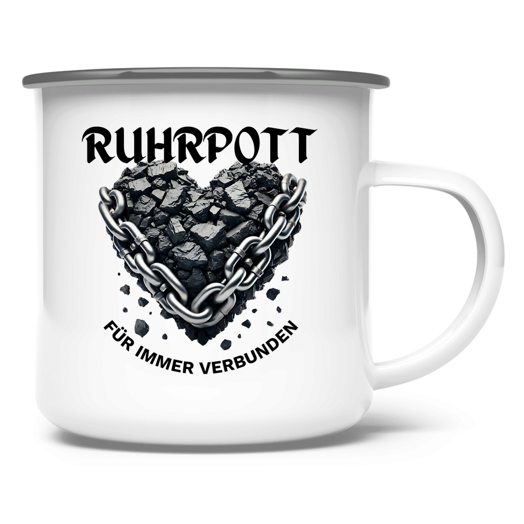 Emaille Tasse Kohlen Herz