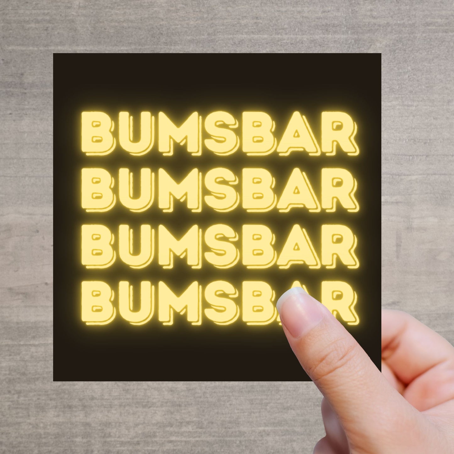 BUMSBAR Neon-Sticker – lustiger Partyaufkleber für Männer, Ballermann & Junggesellenabschied