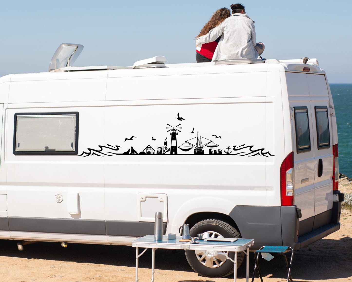 Nordsee Silhouette Vinyl Aufkleber