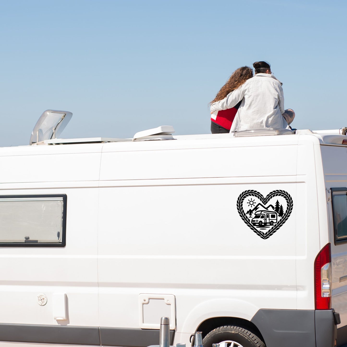 Vinyl Aufkleber Camping-Herz