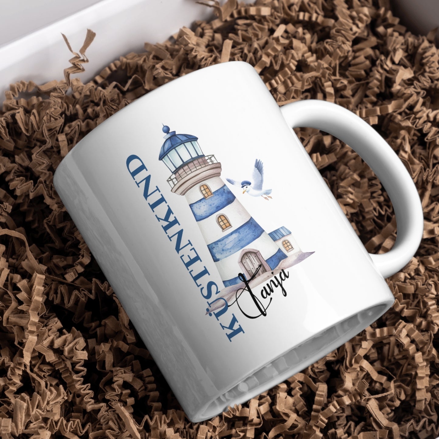 Keramiktasse Küstenkind / Küstenjunge / Küstenmädchen – personalisierbar