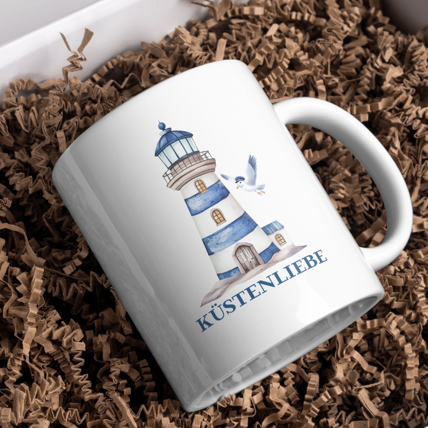 Tasse Küstenliebe mit Leuchtturm