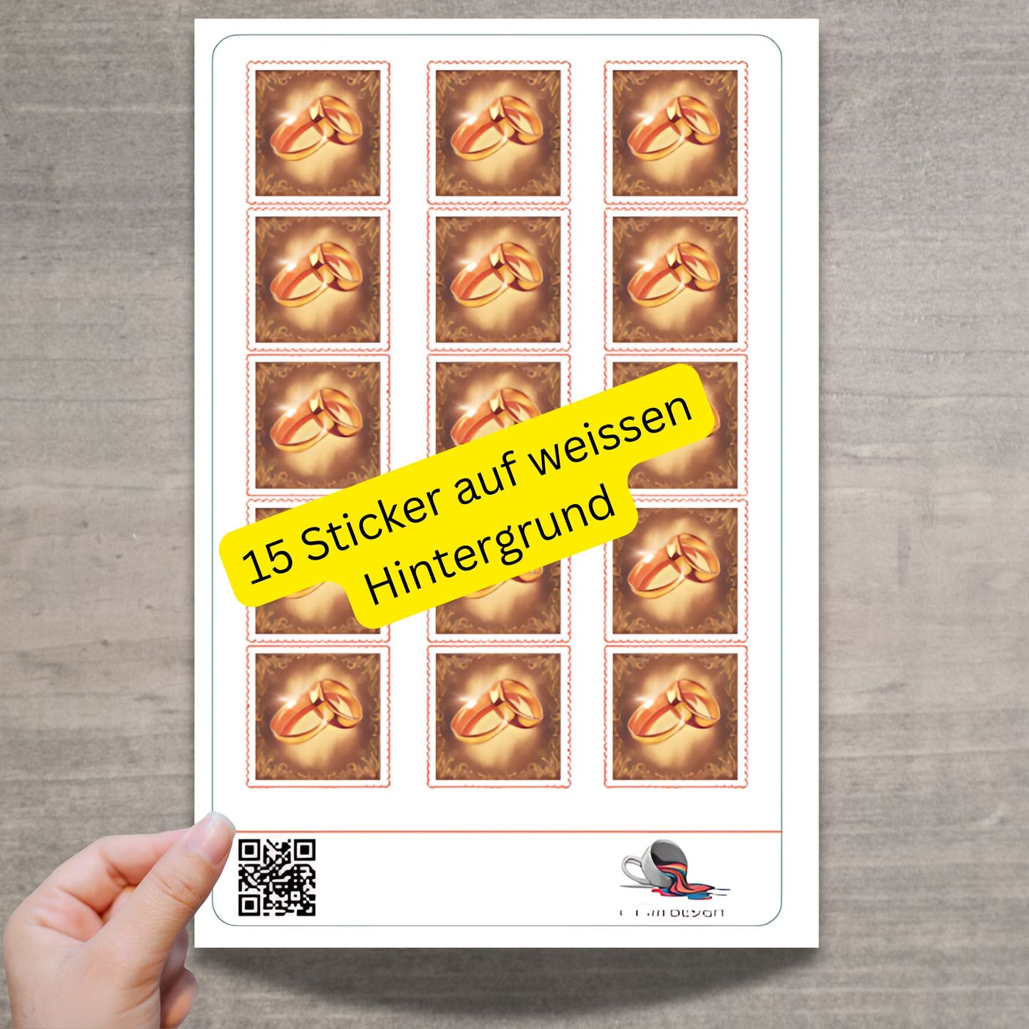 Elegante Ring-Aufkleber als Briefmarken für DIY-Karten und Deko
