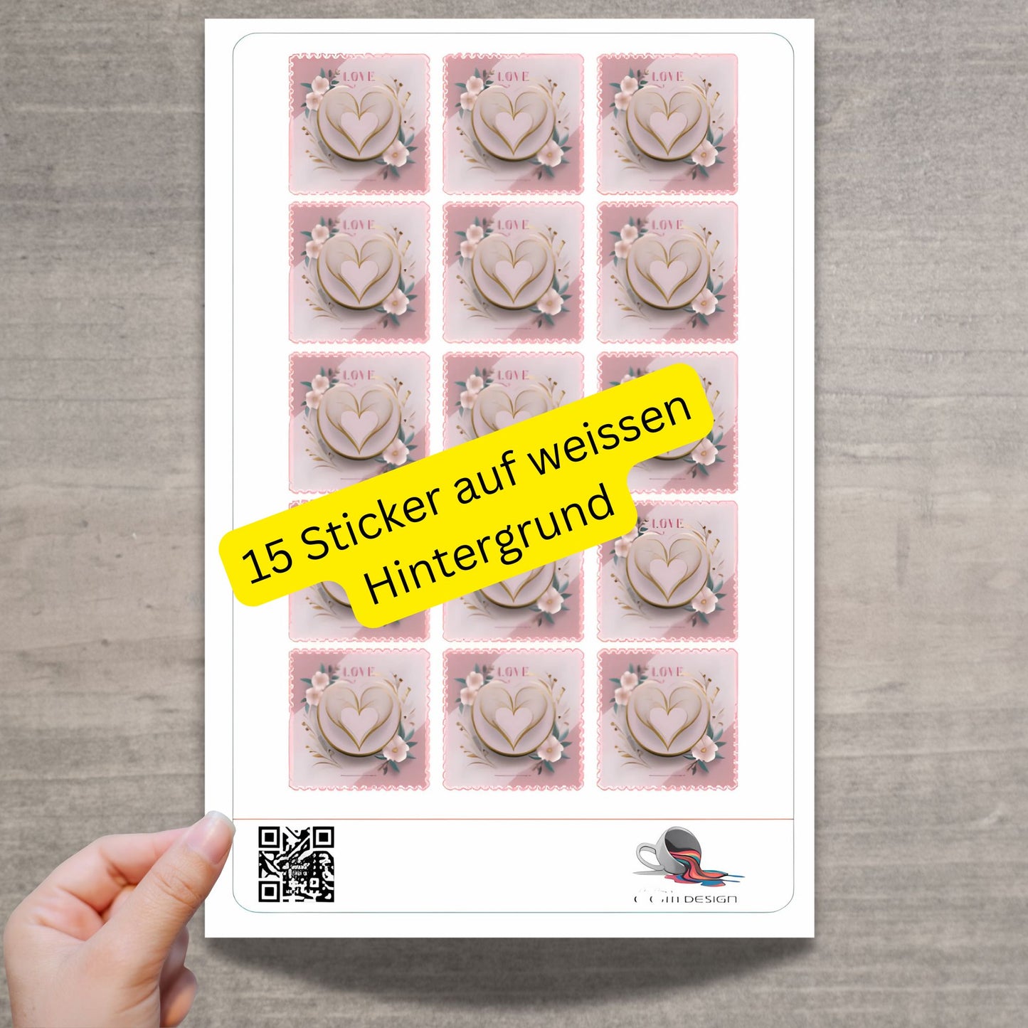 Rosa Briefmarken-Aufkleber zur Hochzeit auf hochwertigem Vinyl
