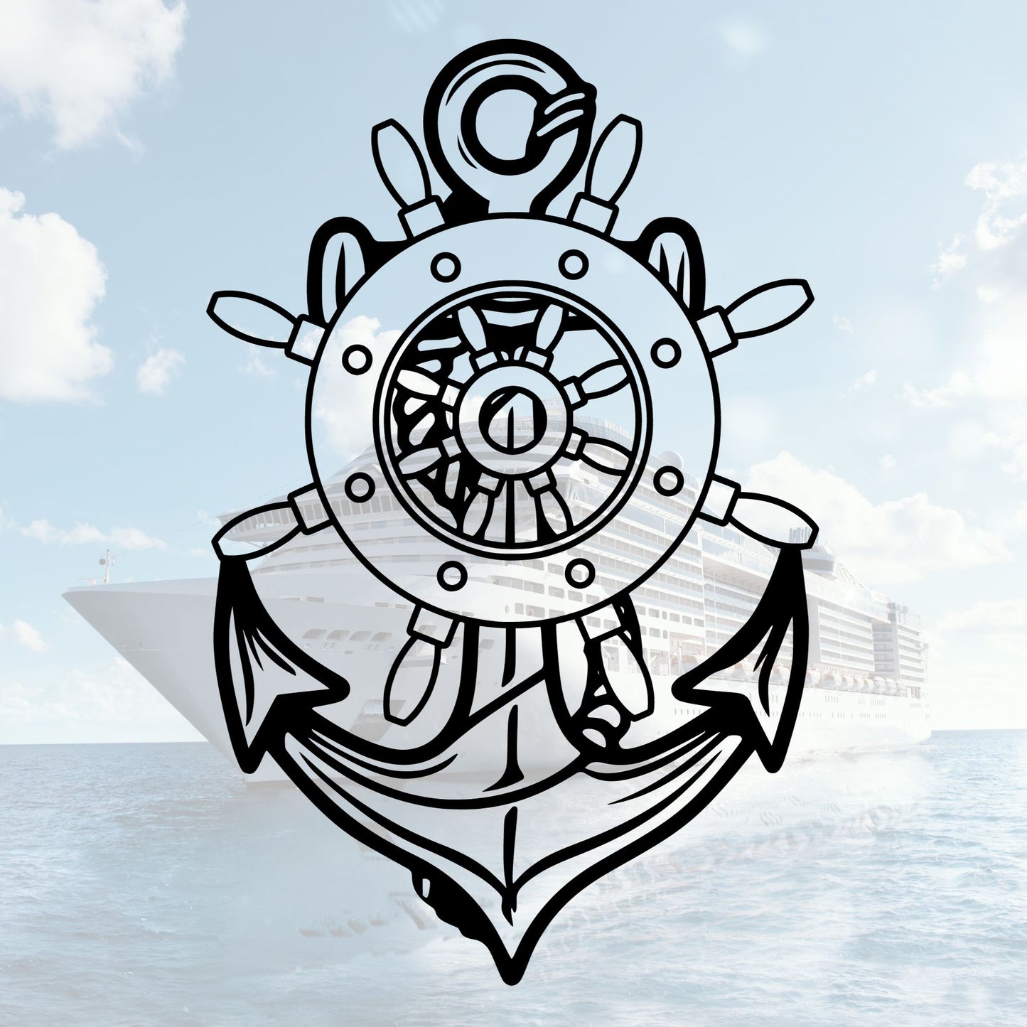 Anker Steuerrad SVG Datei maritimes Symbol