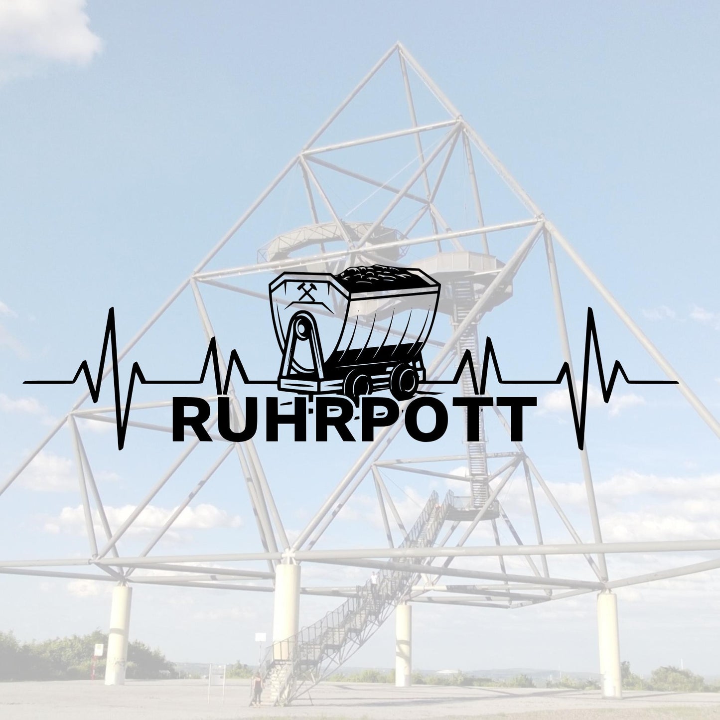 Vinyl Aufkleber Ruhrpott Herzschlag mit Lore