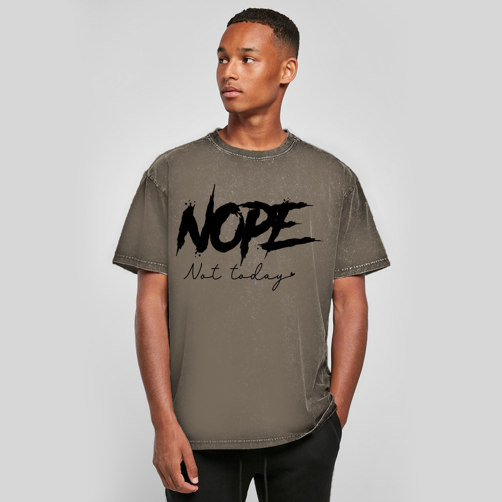 Oversize Washed T-Shirt Nope not today