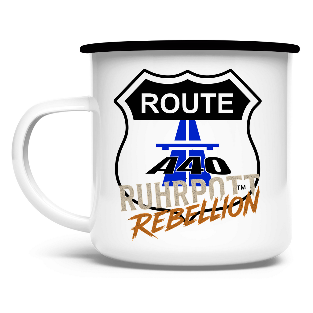 Emaille-Tasse Route A40 Ruhrpott Rebellion
