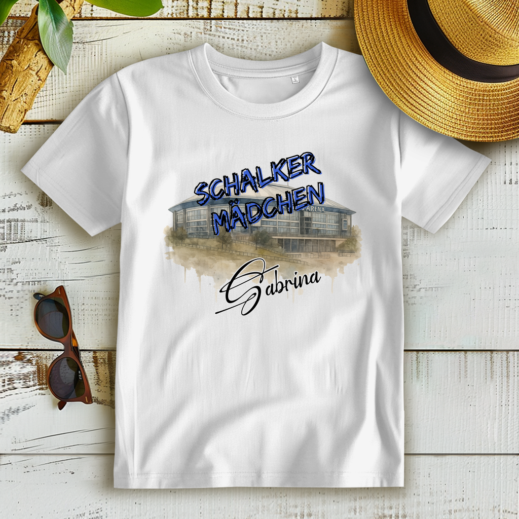Damen Premium Bio T-Shirt Schalker Mädchen personalisiert mit Wunschnamen