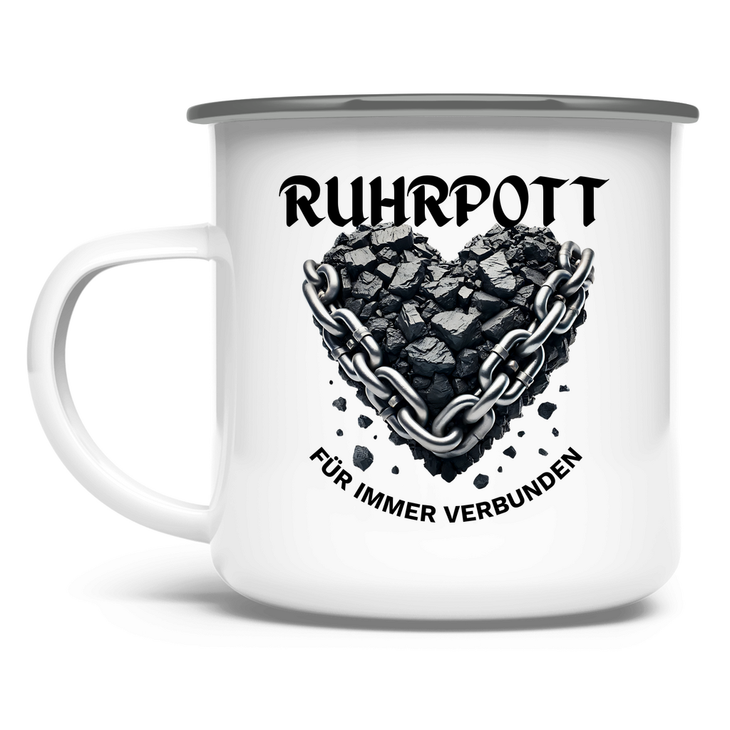 Emaille Tasse Kohlen Herz