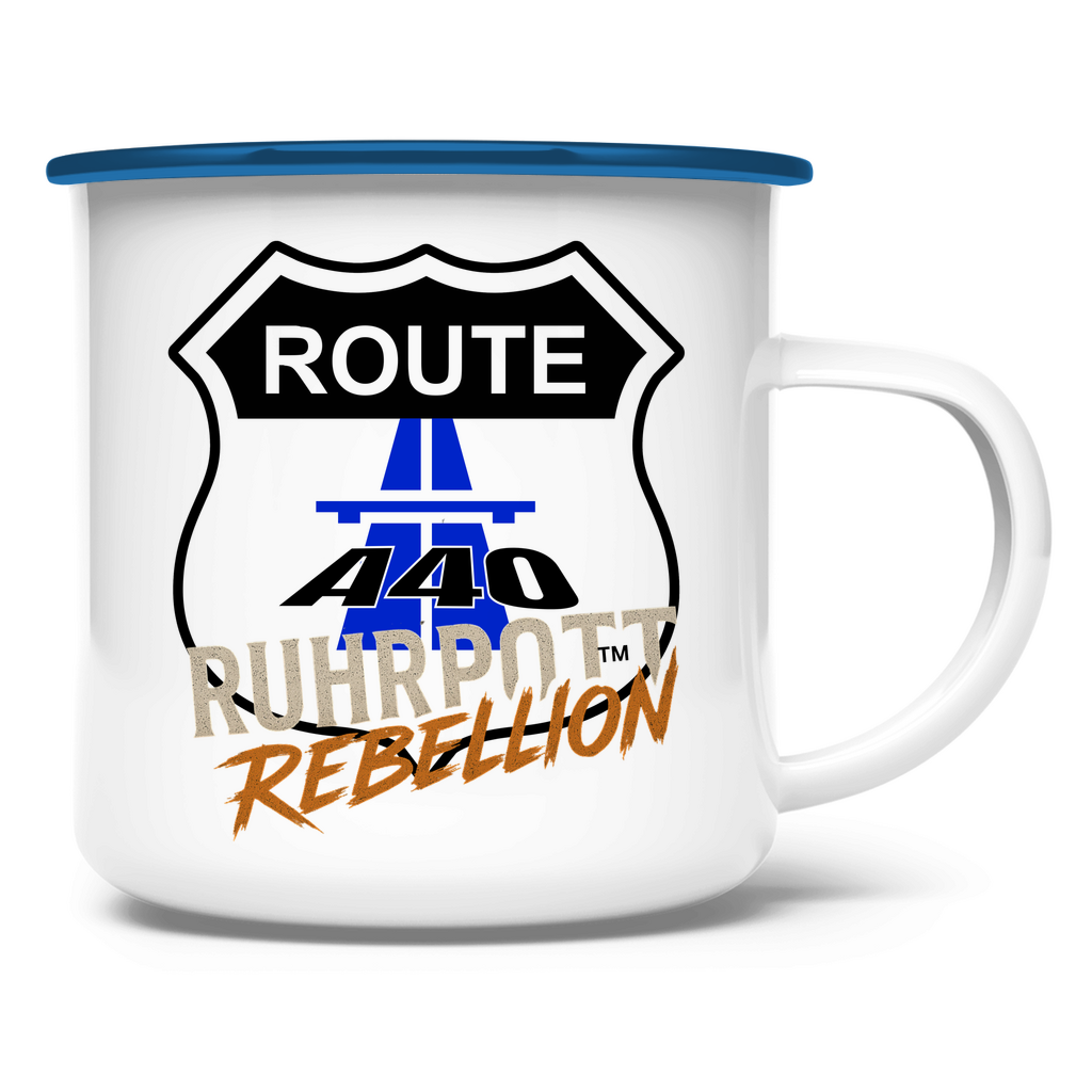 Emaille-Tasse Route A40 Ruhrpott Rebellion