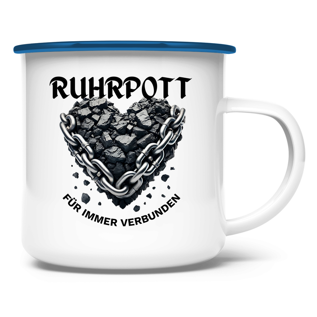 Emaille Tasse Kohlen Herz