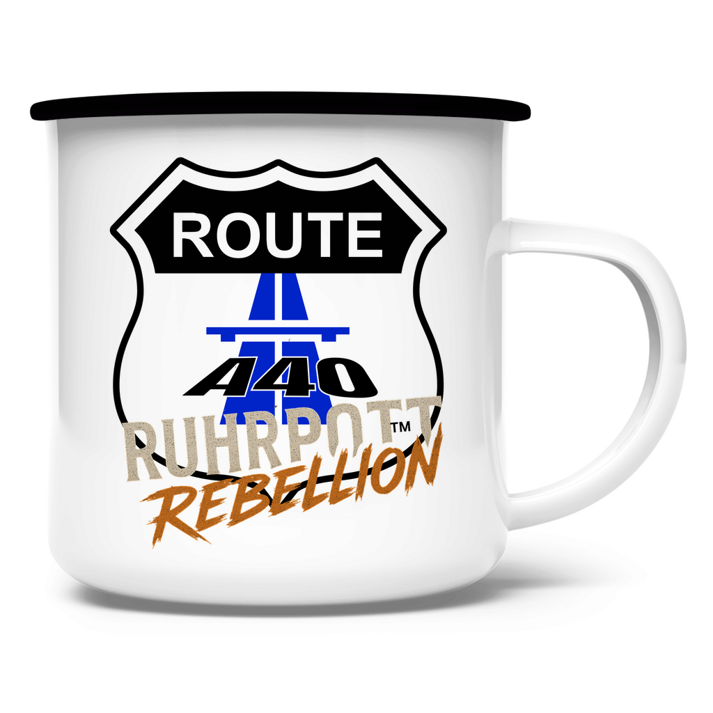 Emaille-Tasse Route A40 Ruhrpott Rebellion