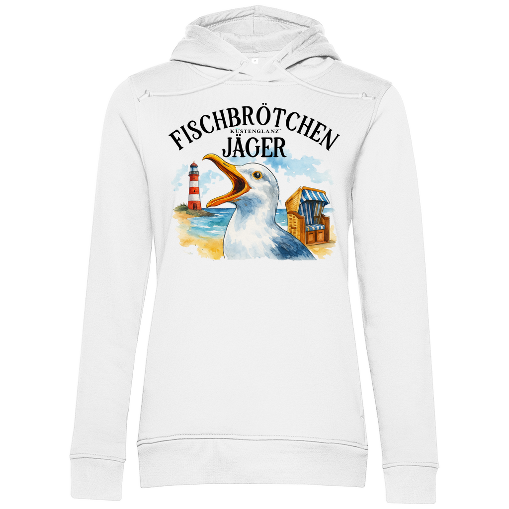 Damen Premium Bio Hoodie Fischbrötchen Jäger