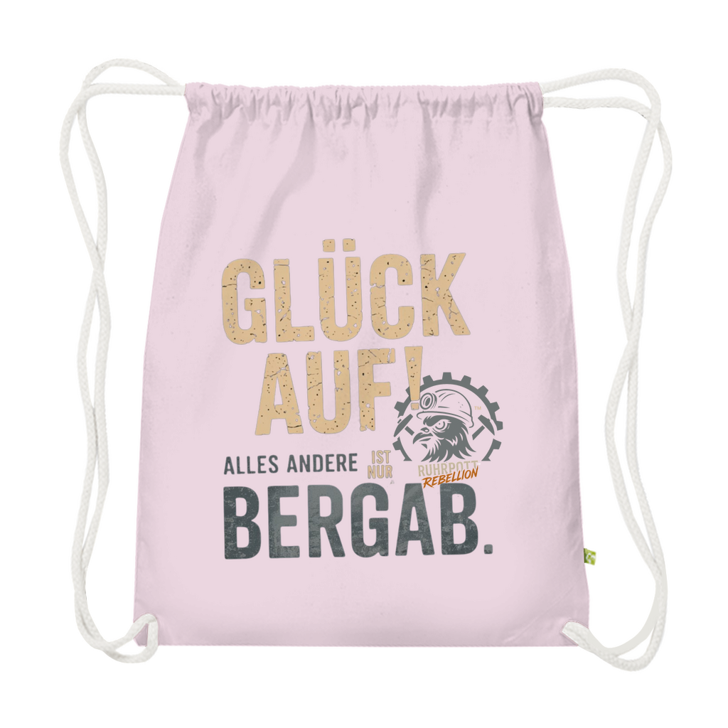 Premium Bio Turnbeutel Glück Auf! Alles andere ist Bergab