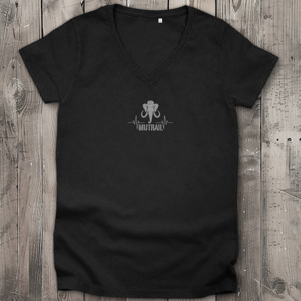 MUTRAIL™ Damen Bio V-Neck T-Shirt schwarz