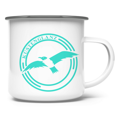 Emaille Tasse Küstenglanz Logo