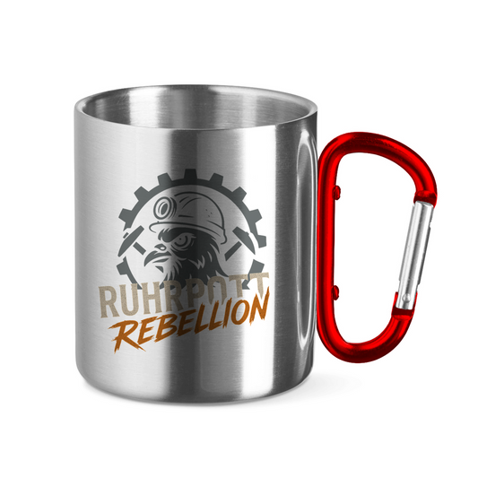 Edelstahltasse mit Karabinergriff Ruhrpott Rebellion TM