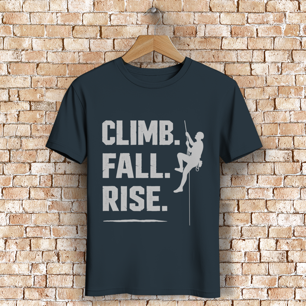 Mutrail Herren Premium Bio T-Shirt Climb Fall Rise