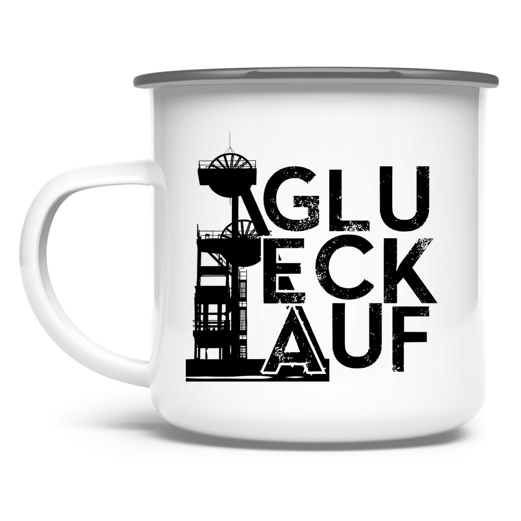 Emaille Tasse Glück Auf