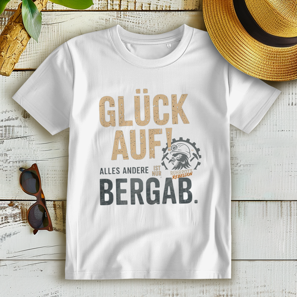 Damen Premium Bio T-Shirt Glück Auf! Alles andere ist Bergab