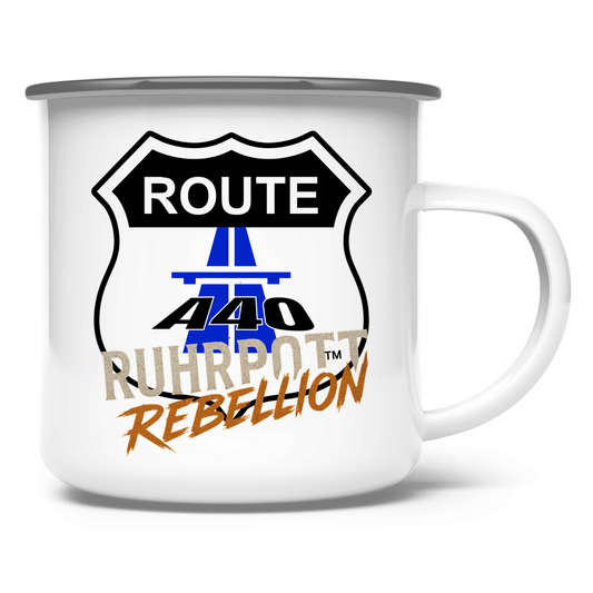 Emaille-Tasse Route A40 Ruhrpott Rebellion