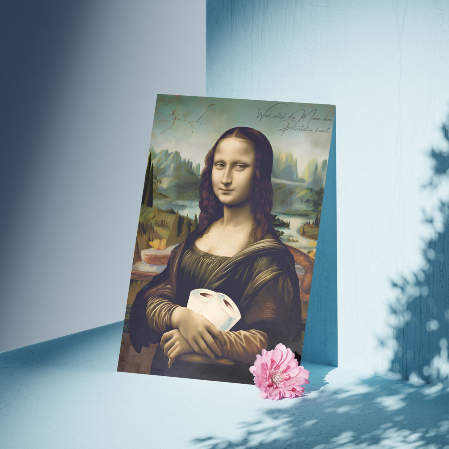 Dekoratives Poster Mona Lisa mit Toilettenpapier von Ruhrpott-Rebellion.de, Made in Germany.