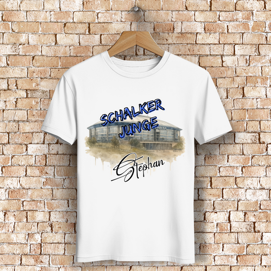 Herren Premium Bio T-Shirt Schalker Junge personalisiert mit Namen