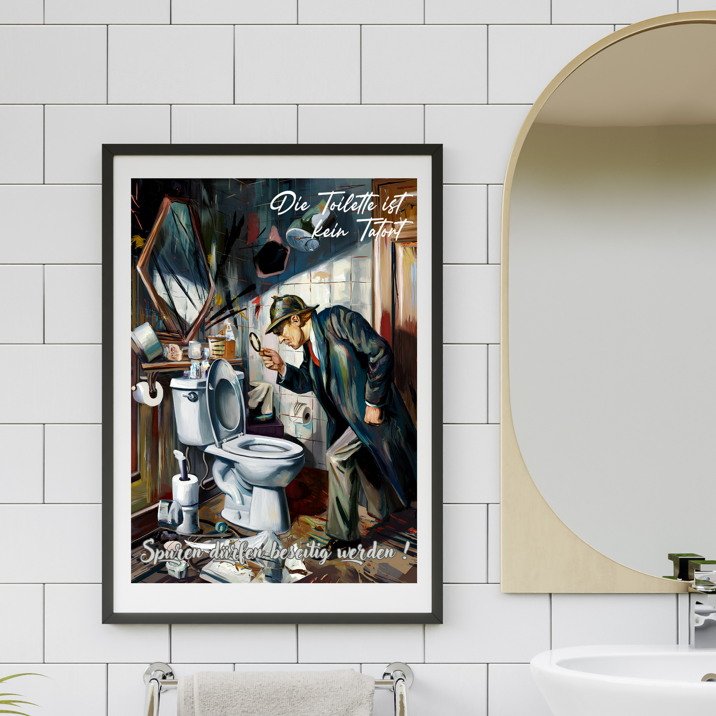 Sherlock Holmes Toilette Poster – "Die Toilette ist kein Tatort!"