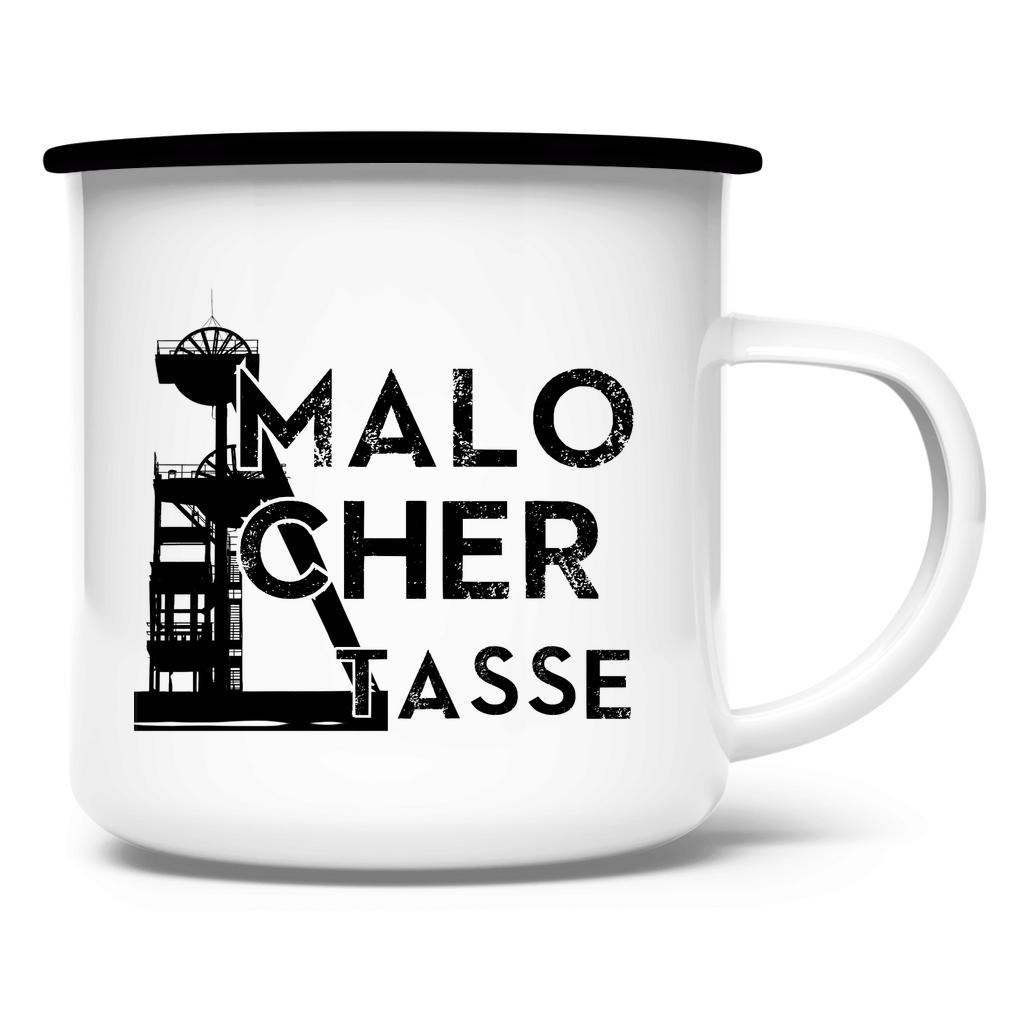 Emaille Tasse Malochertasse