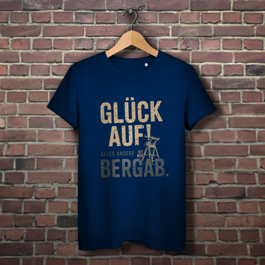 Damen Premium Bio T-Shirt Glück auf! Alles anderer ist nur Bergab