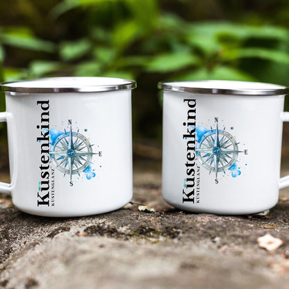 Emaille Tasse Küstenkind