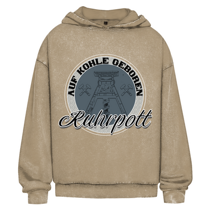 Oversize Washed Hoodie Ruhrpott Auf Kohle geboren