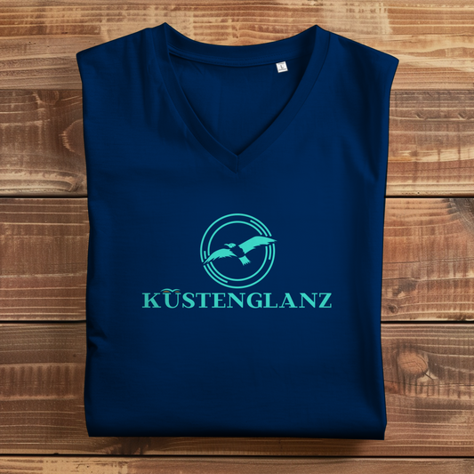 Damen Premium Bio V-Neck T-Shirt Küstenglanz