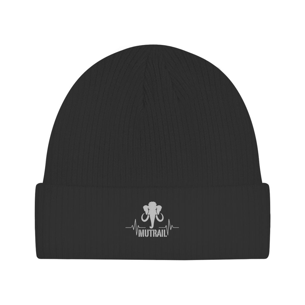 MUTRAIL™ Beanie schwarz aus Bio-Baumwolle