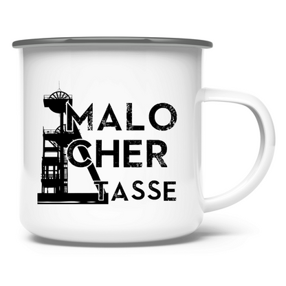 Emaille Tasse Malochertasse