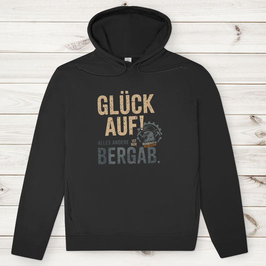Herren Premium Bio Hoodie Glück Auf! Alles andere ist Bergab