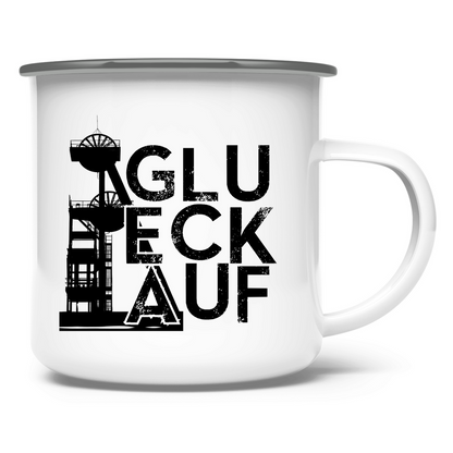 Emaille Tasse Glück Auf