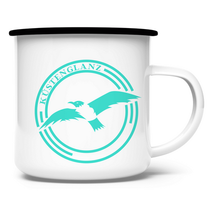 Emaille Tasse Küstenglanz Logo