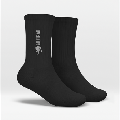 MUTRAIL™ Crew Socken schwarz mit Logo